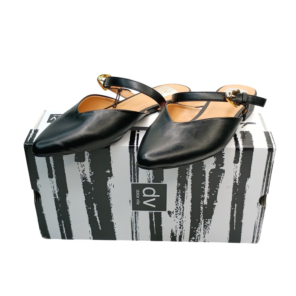 DV Dolce Vita Domainica Mule Women Size 8.5 Black Faux Leather Mary Jane Strap